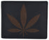 Genuine Leather RFID Bifold Mens Marijuana Leaf Logo Wallet /53HTC Marijuana Leaf